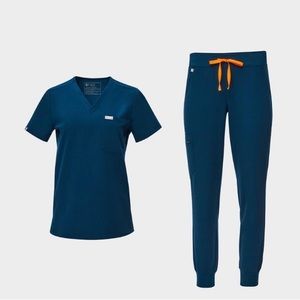 Figs high waisted jogger. Medium petite. Caribbean blue color